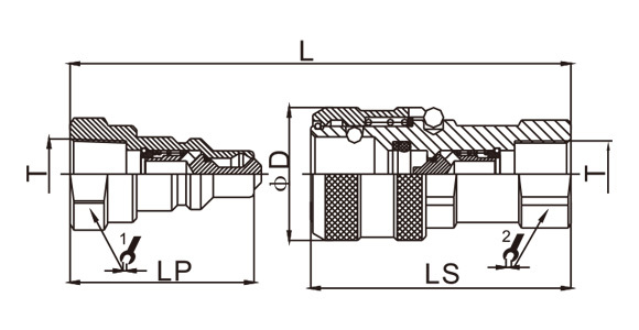 Legacy image of a high-pressure hydraulic coupler with NPT thread, carbon steel body”